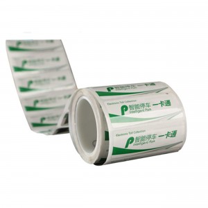 Etiqueta RFID para para-brisa de veículo para portão de pedágio e sistema de estacionamento Tamanho da etiqueta 100*30mm 100*45mm